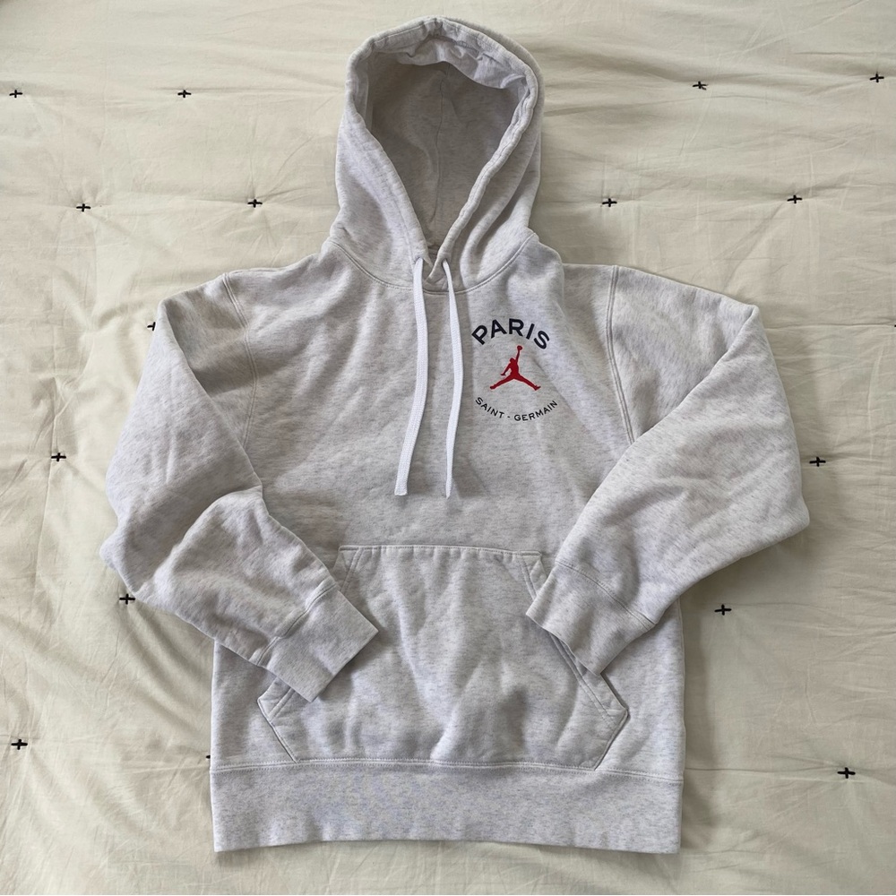 Nike Jordan Mens Paris Saint Germain Hoodie Gray Sz XS PSG Jumpman Pullover